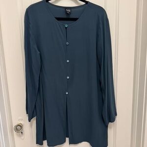 Eileen Fisher Silk Tunic Shirt size L